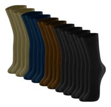 Meias Social Kit 05 Pares Cano Longo Confortável Classica