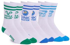 Meias SOCKTOWN Performance Pickleball Crew, pacote com 3, unissex Meias SOCKTOWN Performance Pickleball Crew, pacote com 3, unissex