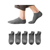 Meias Soquete Unissex (20/10/5 Pares) Pretas, Brancas E Cinzas De Algodão Para Verão, Invisíveis,