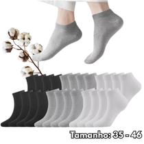 Meias Soquete Unissex Pacote com 12 Pares Cano Curto em Algodão Confortáveis, Básicas e Versáteis Meias Soquete Unissex Pacote com 12 Pares Cano Curto em Algodão Confortáveis, Básicas e Versáteis