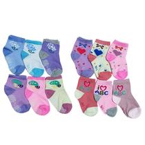 Meias Sortidas Infantil Bebê - Kit 12 Pares: Solado Liso + Antiderrapante Meias Sortidas Infantil Bebê - Kit 12 Pares: Solado Liso + Antiderrapante