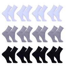 Meias sortidas kit com 12 pares cano longo