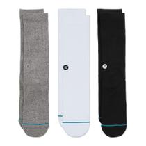 Meias Stance Crew Icon pacote com 3 para homens e mulheres (grandes) Meias Stance Crew Icon pacote com 3 para homens e mulheres (grandes)