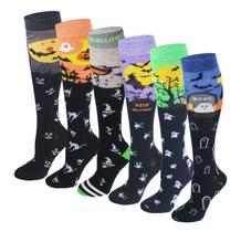 Meias SUMONA 6 pares femininas coloridas de Halloween até o joelho Meias SUMONA 6 pares femininas coloridas de Halloween até o joelho