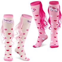 Meias Tarpop Funny Silly Unicorn Mermaid com perucas para meninas