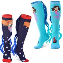 Meias Tarpop Funny Silly Wacky Unicorn Mermaid com perucas x2