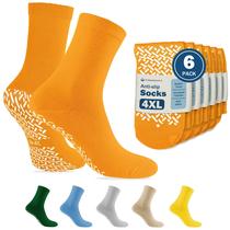 Meias TenderGentle 4XL Laranja - Pacote com 6 pares - Antiderrapantes Meias TenderGentle 4XL Laranja - Pacote com 6 pares - Antiderrapantes