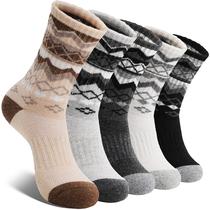 Meias térmicas femininas EBMORE de lã merino para caminhada, 5 pares