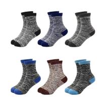 Meias Térmicas Listradas Para Meninos E Meninas, Meias Quentes Para Inverno, 6 Pares Para Crianças Meias Térmicas Listradas Para Meninos E Meninas, Meias Quentes Para Inverno, 6 Pares Para Crianças