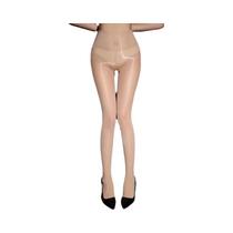 Meias Transparentes Brilhantes De Cintura Alta Para Mulheres, Sexy, Com Abertura E Fechamento Na