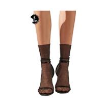Meias Transparentes De Renda Preta Para Mulheres, 3 Pares, Ultra Finas, Para Festas E Eventos