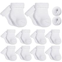 Meias Twistover para Bebês Prematuros em Algodão Felpudo 10 Pares Meias Twistover para Bebês Prematuros em Algodão Felpudo 10 Pares