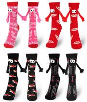 Meias Vermeyen Magnetic Holding Hands Funny Couple Unissex Meias Vermeyen Magnetic Holding Hands Funny Couple Unissex