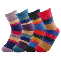 Meias Winter Crew JOYCA & CO. Lã multicolorida e algodão para mulheres