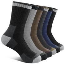 Meias YUVFEHY Merino Wool para homens, 6 pares, acolchoadas quentes