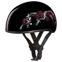 Meio capacete para motocicleta Daytona HELMETS Skull Cap Barbed Roses Meio capacete para motocicleta Daytona HELMETS Skull Cap Barbed Roses