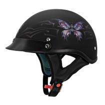 Meio capacete para motocicleta VCAN Cruiser Intricate Butterfly Black