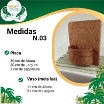 Meio vaso com placa xaxim fibra de coco ecológico N3 - 21cm Gold Plant Meio vaso com placa xaxim fibra de coco ecológico N3 - 21cm Gold Plant