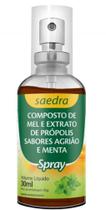 Mel extrato de prpolis sabor agrio e menta spray 30ml saedra