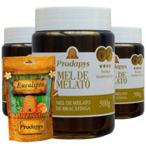 Mel Melato de Bracatinga 500g Kit com 3 + Bala com Própolis