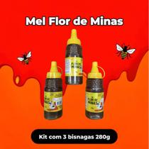 Mel Puro Silvestre Bisnaga 280G Kit Com 3 Unidades - Flor de Minas Mel Puro Silvestre Bisnaga 280G Kit Com 3 Unidades - Flor de Minas