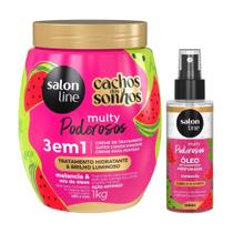 Melancia Salon Line Kit com Creme Multy 3 em 1 + Óleo Perfumado 120ml - Hidratação e Brilho