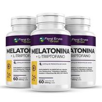 Melato nina Triptofano 180 Cápsulas 500 mg kit 3 frascos x 60 cáps Suplemento Sono Vitamina B6 B12 D3 Dormir melhor