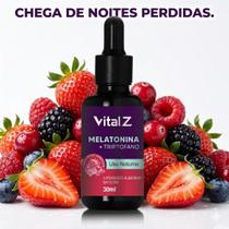 Melatonina e Triptofano em Gotas Sublingual 30ml Sabor Frutas Vermelhas