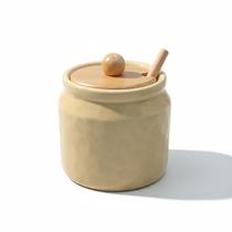 Meleira Cerâmica Stoneware Craft Tampa e Colher Bambu