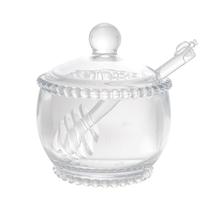 Meleira Com Colher Colméia E Tampa Pearl De Cristal De Chumbo Transparente Porta Mel Organizador Decorativo Para Mesa Bancada Cozinha Meleira Com Colher Colméia E Tampa Pearl De Cristal De Chumbo Transparente Porta Mel Organizador Decorativo Para Mesa Bancada Cozinha