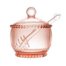 Meleira Cristal De Chumbo C/Colher Pearl Rosa Wolff