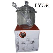 Meleira Cristal Porta Mel Com Pegador Coração Lyor 1753 Meleira Cristal Porta Mel Com Pegador Coração Lyor 1753