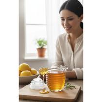 Meleira De Cristal Colmeia Elegante 210ml P/ Mesa