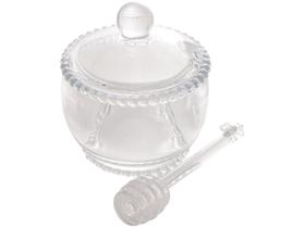 Meleira De Cristal com Colher e Tampa 10x8x7cm Pearl Wolff Meleira De Cristal com Colher e Tampa 10x8x7cm Pearl Wolff