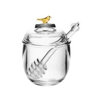Meleira De Cristal Porta Mel Louça Nova Chique Gold Bird Meleira De Cristal Porta Mel Louça Nova Chique Gold Bird