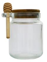 Meleira De Vidro Pote Porta Mel 250ml Tampa Bambu Mesa Posta Meleira De Vidro Pote Porta Mel 250ml Tampa Bambu Mesa Posta