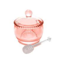 Meleira em cristal c/ colher 10x8x7cm Pearl Rosa - Wolff