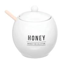 Meleira em Porcelana e Bambu Branco 350ml Manhattan Meleira em Porcelana e Bambu Branco 350ml Manhattan