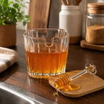 Meleira Montecarlo de Vidro Cristal 300ml com Tampa e Colher Meleira Montecarlo de Vidro Cristal 300ml com Tampa e Colher