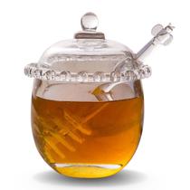 Meleira Porta Mel De Cristal Com Pegador Coração Lyor Meleira Porta Mel De Cristal Com Pegador Coração Lyor