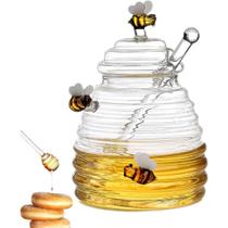 Meleira Porta Mel de Vidro com Abelhinhas e Pegador de Mel Meleira Porta Mel de Vidro com Abelhinhas e Pegador de Mel