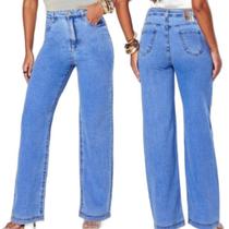 Melhor Calça Wide Leg Jeans Feminina de Cós Alto Max Denim