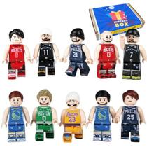 MELHOR COLEÇÃO BASQUETE com 10 JOGADORES Minifigures em Blocos de montar 80 peças LETSGO TOYS
