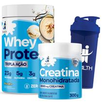 Melhor Combo Whey Protein com Creatina Monohidratada Pura e Glutamina 720g, J I Health Melhor Combo Whey Protein com Creatina Monohidratada Pura e Glutamina 720g, J I Health