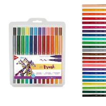 Melhor Kit 24 Canetinhas Brush ponta pincel