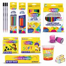 Melhor Kit Escolar Com 14 Itens + Brinde