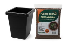 Melhor Kit Vaso 16,5 Litros E Terra Adubada 3Kg Para Plantas Melhor Kit Vaso 16,5 Litros E Terra Adubada 3Kg Para Plantas