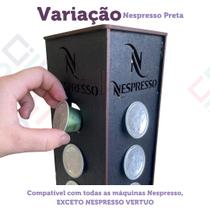 Melhor porta capsula torre giratória preta suporte mdf organizador café chá Melhor porta capsula torre giratória preta suporte mdf organizador café chá