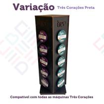 Melhor porta capsula torre giratória preta suporte mdf organizador café chá