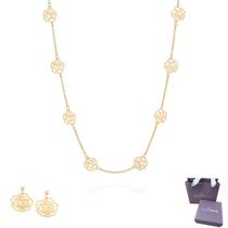 Melhor Presente Feminino Conjunto Rosas Vazadas Rommanel Lindo Delicado